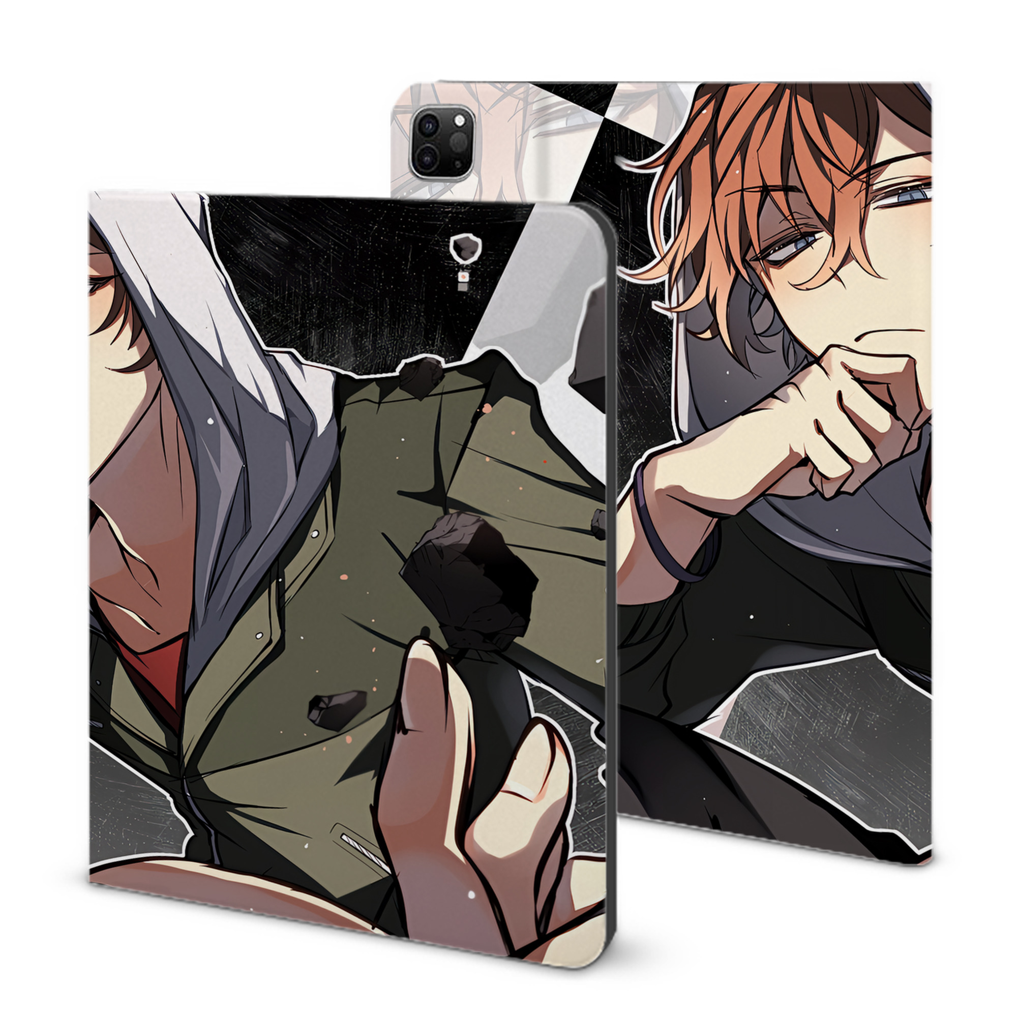 （画像用） 文豪ストレイドッグス Bungo Stray Dogs IPad ケース ブック型 PUレザー TPU 耐衝撃 軽量 薄型 ペン収納なし 全面保護 IPad 各モデル対応